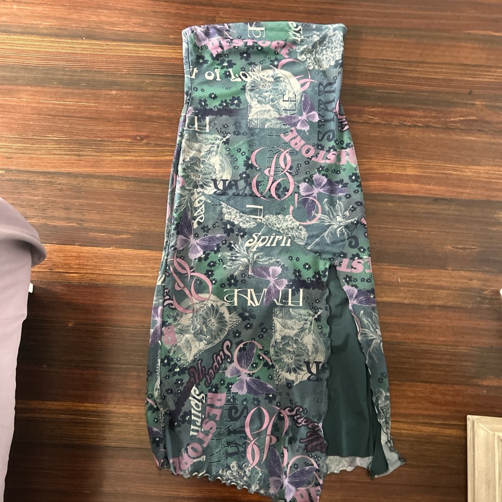 Graphic Strapless Dress with Fun Print